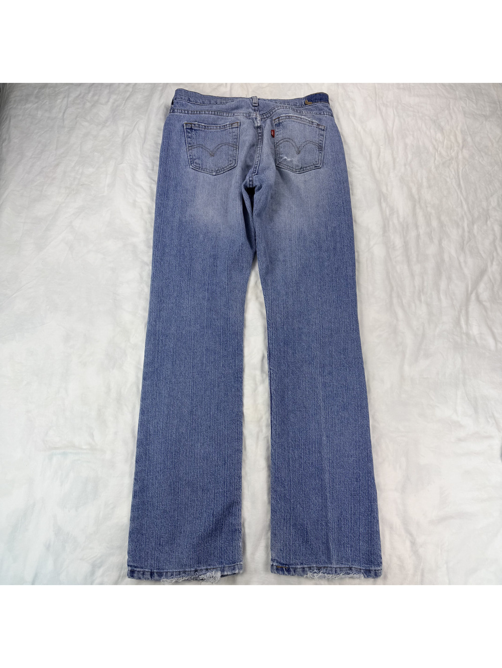 Levi's 505 Women's Jeans Size 6 M Distressed Straight Leg Y2K Faded Blue Denim - Picture 5 of 15